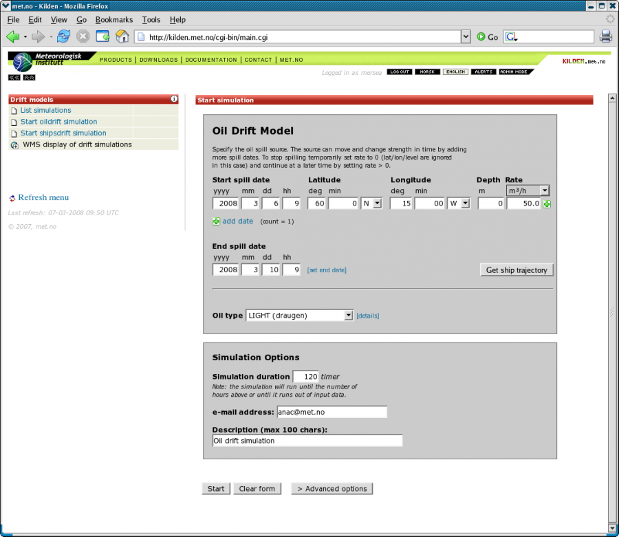 kilden drift services : oil drift order form